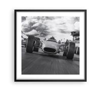 Poster da Parete Cornice Nera 50x50cm Formula 1 in bianco e nero Decorativi Stampa da Parete Decorazione Murale Wall Art Quadri Moderni Soggiorno Camera da Letto Cucina Immagini - P2BAC50x50-4127