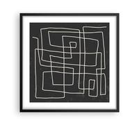 Poster 50x50cm In bianco e nero labirinto linea Stampe Immagini Quadri Moderni