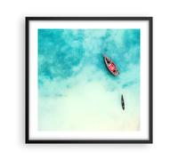 Poster 50x50cm Isola barca nave oceano Stampe Immagini Quadri Moderni Murale