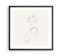 Poster da Parete Cornice Nera 50x50cm Linea Linea Donna Decorativi Stampa da Parete Decorazione Murale Wall Art Quadri Moderni Soggiorno Camera da Letto Cucina Grafica Immagini - P2BAC50x50-5112