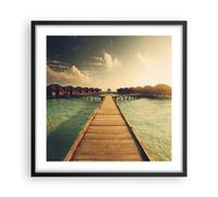 Poster 50x50cm Maldive Cottage Acqua Stampe Immagini Quadri Moderni Murale