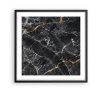 Poster 50x50cm Marmo Pietra Nero Stampe Immagini Quadri Moderni Murale