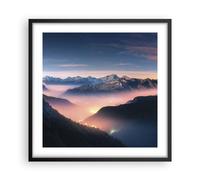 Poster 50x50cm Montagne nuvole nebbia Stampe Immagini Quadri Moderni Murale