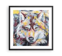 Poster 50x50cm Olio lupo cane Stampe Immagini Quadri Moderni Murale
