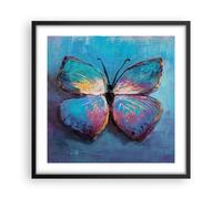 Poster 50x50cm Scritto a mano farfalla blu Stampe Immagini Quadri Moderni Murale