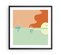 Poster 50x50cm Sole Veliero Lanterna Stampe Immagini Quadri Moderni Murale
