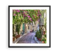 Poster 50x50cm Strada decorazione fiori grecia Stampe Immagini Quadri Moderni