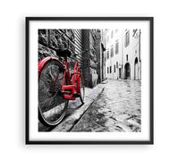 Poster 50x50cm Via bici ciottoli edificio Stampe Immagini Quadri Moderni Murale