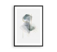 Decorativi Stampa da Parete 50x70cm Poster da Parete Acquarello Macchie Oro Cucina Decorazione Murale Wall Art Cornice Nera Quadri Moderni Soggiorno Camera da Letto Grafica Immagini - P2BPA50x70-4830