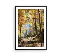Poster 50x70cm Autunno montagna foresta natura Stampe Immagini Quadri Murale