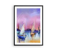 Poster 50x70cm barca a vela lago Stampe Immagini Quadri Moderni Murale