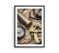 Poster 50x70cm bussola bussola mappa Stampe Immagini Quadri Moderni Murale