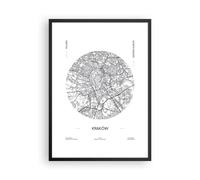Poster 50x70cm Carta Geografica Cracovia Polonia Stampe Immagini Quadri Murale