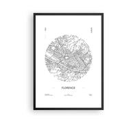 Poster 50x70cm Carta Geografica Firenze Italia Stampe Immagini Quadri Murale