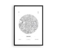 Poster 50x70cm Carta Geografica Madrid Spagna Stampe Immagini Quadri Murale