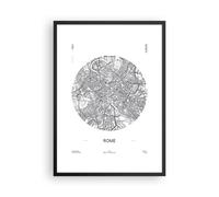 Poster 50x70cm Carta Geografica Roma Italia Stampe Immagini Quadri Murale