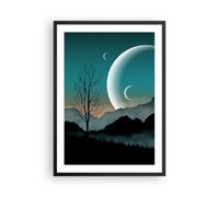 Poster 50x70cm Cielo Notte Illustrazione Stampe Immagini Quadri Moderni Murale