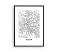 Poster 50x70cm Città mappa Berlino Stampe Immagini Quadri Moderni Murale