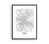 Poster 50x70cm Città Mappa Roma Stampe Immagini Quadri Moderni Murale