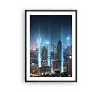 Poster 50x70cm città notte strada Stampe Immagini Quadri Moderni Murale