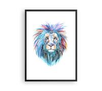 Poster 50x70cm Colorato Leone Criniera Stampe Immagini Quadri Moderni Murale