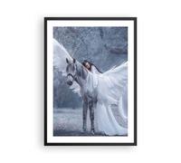 Poster 50x70cm donna cavallo natura Stampe Immagini Quadri Moderni Murale