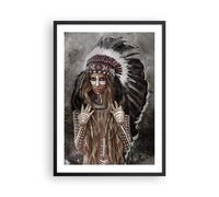 Poster 50x70cm Donna combattente tribù Stampe Immagini Quadri Moderni Murale