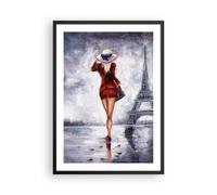 Poster 50x70cm Donna Torre Eiffel Stampe Immagini Quadri Moderni Murale