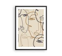 Poster 50x70cm Donna viso linea Stampe Immagini Quadri Moderni Murale