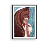 Poster 50x70cm Fiaba Gatto Ragazza Stampe Immagini Quadri Moderni Murale