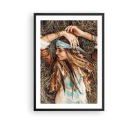 Poster 50x70cm Hippie donna erba Stampe Immagini Quadri Moderni Murale