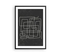 Poster 50x70cm In bianco e nero labirinto linea Stampe Immagini Quadri Murale