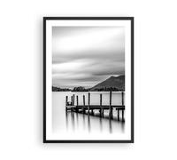 Poster 50x70cm In bianco e nero paesaggio lago Stampe Immagini Quadri Murale