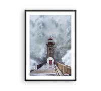 Poster 50x70cm Lanterna Mare Tempesta Stampe Immagini Quadri Moderni Murale