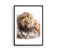 Poster 50x70cm Leone Luminoso Animale Stampe Immagini Quadri Moderni Murale