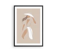 Poster 50x70cm Minimalismo Donna Pastello Stampe Immagini Quadri Moderni Murale