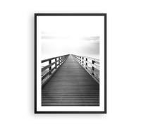 Poster 50x70cm Molo Prospettiva In Bianco E Nero Stampe Immagini Quadri Murale