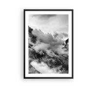 Poster 50x70cm montagne nebbia picco Stampe Immagini Quadri Moderni Murale