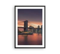 Poster 50x70cm New York ponte notte Stampe Immagini Quadri Moderni Murale