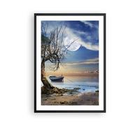 Poster 50x70cm notte luna barca Stampe Immagini Quadri Moderni Murale