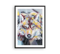 Poster 50x70cm Olio lupo cane Stampe Immagini Quadri Moderni Murale
