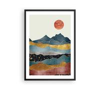 Poster 50x70cm Oriente il sole le montagne Stampe Immagini Quadri Moderni Murale