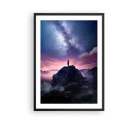 Poster 50x70cm Picco nuvole notte Stampe Immagini Quadri Moderni Murale