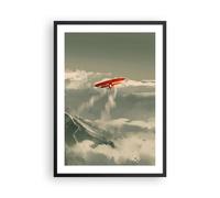 Poster 50x70cm Rosso aereo montagne Stampe Immagini Quadri Moderni Murale