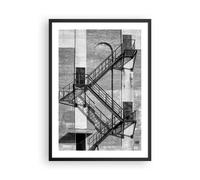 Poster 50x70cm Scale Bianco E Nero Edificio Stampe Immagini Quadri Murale