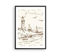 Poster 50x70cm Schizzo Costa Lanterna Stampe Immagini Quadri Moderni Murale