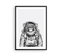 Poster 50x70cm Scimpanzé astronauta disegno Stampe Immagini Quadri Murale