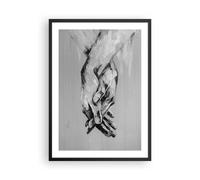 Poster 50x70cm Scritto a mano mani bianco e nero Stampe Immagini Quadri Murale