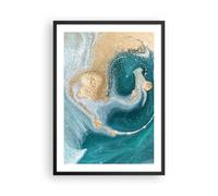 Poster 50x70cm Sfondo dorato turchese Stampe Immagini Quadri Moderni Murale