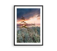 Poster 50x70cm Spiaggia Erba Orizzonte Stampe Immagini Quadri Moderni Murale